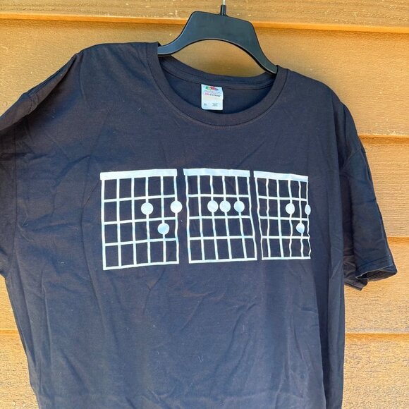 Fruit of the Loom Dad Guitar Tee Cords Black T-shirt Size XL - Picture 3 of 10